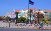 Curaao - Willemstad / CUR: Willemstad: corner with the flag of Curaao (photo by Robert A. Ziff)