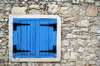 Lofou - Limassol district, Cyprus: blue wooden shutters - photo by A.Ferrari