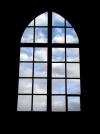 Czech Republic - Kutn Hora  (Central Bohemia - Stredocesk kraj): chapel - window and sky - photo by J.Kaman