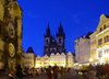 Czech Republic - Prague: Astronomical Clock and the Old Town Square - dusk - photo by J.Kaman