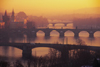 Czech Republic - Prague: four bridges and the Vltava - red sky (photo by M.Gunselman)