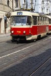 red tram. Prague, Czech Republic - photo by H.Olarte