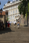 Tourists walking upstairs to reach the Prague Castle. Czech Republic - photo by H.Olarte
