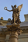 sculptures outside the Antonin Dvorak Concert Hall. Prague, Czech Republic - photo by H.Olarte