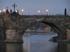 Prague, Czech Republic: Charles bridge at dawn  - arch - photo by J.Kaman