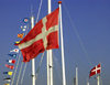 Copenhagen: Danish flags  - Nyhavn / New Harbor - photo by G.Friedman