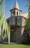 Dominica - Roseau / DCG / DOM: church and palm tree leaves - photo by G.Frysinger