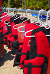 Punta Cana, Dominican Republic: life jacket rack - Arena Gorda Beach - photo by M.Torres