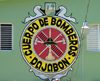 Dajabn, Dominican Republic: logo at the fire station - Cuerpo de Bomberos - photo by M.Torres