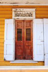 Monte Cristi, Dominican Republic: Creole architecture - door - photo by M.Torres