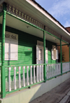 Puerto Plata, Dominican republic: green faade of a Creole house - photo by M.Torres