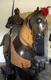Santo Domingo, Dominican Republic: Alcazar de Colon - 15th century Spanish knight in armour - lobby - Armadura de hierro - Zaguan - Ciudad Colonial - Unesco World Heritage - photo by M.Torres