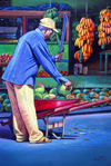 Santo Domingo, Dominican Republic: Dominican painting - banana worker - photo by M.Torres