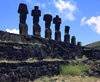 Easter Island: behind and Ahu Naunau - megaliths - photo by G.Frysinger