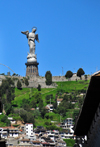 Quito, Ecuador: El Panecillo - statue of the Virgen de Quito by Agustn de la Herrn Matorras - virgin on top of a globe, stepping on a snake - photo by M.Torres