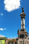 Quito, Ecuador: Plaza Grande / Plaza de la Independencia - Independence Square - bronze and marble liberty monument, built in 1908, marking Ecuador's independence from Spain - designed by Lorenzo and Francesco Durini and made in Italy by Adriatico Froli - photo by M.Torres