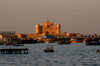 Egypt - Alexandria: fort Qaitbey - eastern harbour - at sunset (photo by John Wreford)