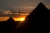 Egypt -Giza: Pyramids of Giza - silhouette at sunset - Unesco world heritage site (photo by J.Wreford)
