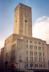 Liverpool, Merseyside, North West England, UK: architecture - Georges Dock Ventilation tower - Mann Island - Designer: Herbert J Rowse - photo by M.Torres
