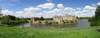 Leeds Castle, Kent, South East, England (UK): fortress and moat - wide angle - photo by K.White