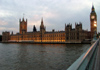 London: Houses of Parliament - at dusk - from Westminster Bridge - photo by K.White