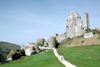 England - Purbeck district (Dorset county): Corfe Castle - dismantled by Parliamentary forces in 1646 (photo by R.Eime)