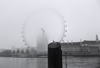 London: London Eye in the mist - Black and White image - photo by C.Ariav