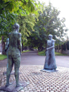 England - Dorchester (Dorset County): statues by Elizabeth Frink in the South Walks - photo by N.Clark