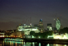 London: skyline at night - the Gherkin - photo by M.Bergsma