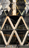 London, England: entrance to the Gherkin - Swiss Re Tower - City of London - photo by M.Torres