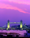 England - London: Tower Bridge - purple sky - photo by A.Bartel