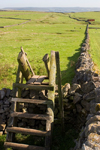 Hope Valley, Peak District, Derbyshire, England: ladder over a stone wall - public bridleway - near Castleton - photo by I.Middleton