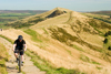 Peak District, Derbyshire, England: cycling across Mam Tor, near Castleton - photo by I.Middleton