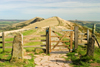 Peak District, Derbyshire, England: gate - hiking across Mam Tor, near Castleton - photo by I.Middleton