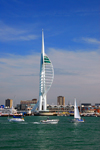 Portsmouth, Hampshire, South East England, UK: Gunwharf Quays and Spinnaker Tower - designed by HGP Architects - Portsmouth Harbour - Portsea Island - photo by T.Marshall