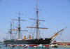 Portsmouth, Hampshire, South East England, UK: HMS Warrior - the Royal Navy's first iron-hulled, armour-plated warship - Portsea Island - photo by T.Marshall