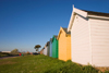 Calshot, Solent, Hampshire, South East England, UK: colourful beach huts - Calshot Spit - photo by I.Middleton