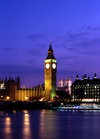 London, England: Big Ben abd the Thames - dusk - photo by A.Bartel