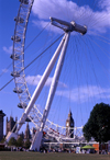 London, England: The Eye - A-frame supporting the wheel - photo by A.Bartel