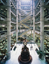 London, England: Llloyds Underwriting Room with the Lutine Bell - Lloyds building - inside the 'Inside-Out Building' - escalators - architect Richard Rogers - photo by A.Bartel