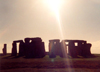 Stonehenge (Wiltshire): a ray of light - silhouette of the stones - Megalithic Culture - photo by M.Torres
