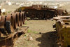 Eritrea - Mendefera, Southern region: tank wrecks in a battle field - photo by E.Petitalot