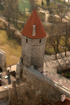 Estonia - Tallinn: tower and ramparts from above - photo by C.Schmidt
