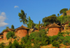 Lalibela, Amhara region, Ethiopia: two-storied huts on a hill side - photo by M.Torres