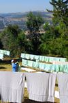 Gondar, Amhara Region, Ethiopia: washing line - drying linen - photo by M.Torres