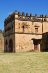 Gondar, Amhara Region, Ethiopia: Royal Enclosure - Yohannes Library - square battlemented building covered with beige plaster - photo by M.Torres