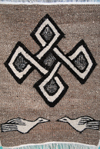 Axum - Mehakelegnaw Zone, Tigray Region: cross and doves - Tigray textile   - photo by M.Torres