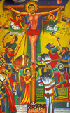 Axum - Mehakelegnaw Zone, Tigray Region: Church of St Mary of Zion - Jesus' crucifixion - photo by M.Torres