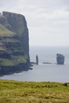 Eysturoy island, Faroes: view over Risin and Kellingin - basalt sea stacks - northern tip of the island - photo by A.Ferrari