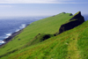 Mykinesholmur islet, Mykines island, Faroes: looking westwards - grass covered basalt - photo by A.Ferrari